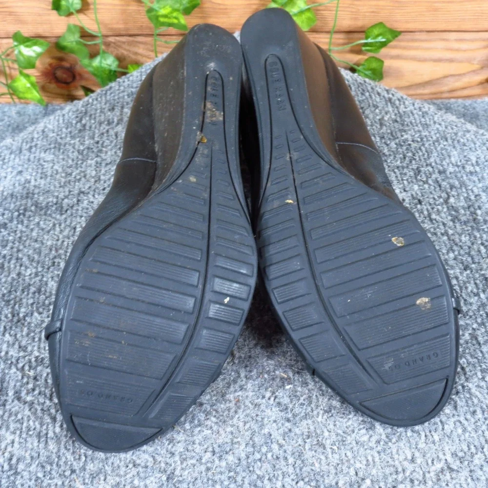 Cole Haan Tali Grand Womens Wedge Pump Sz 9 Business Professional Black Leather